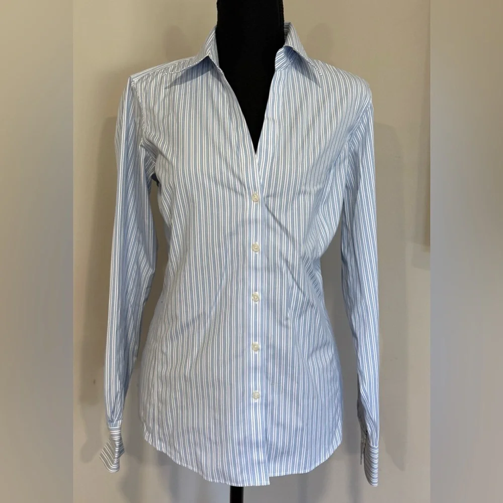 Brooks Brothers Blue and White Striped Button Up Shirt - Picture 1 of 5
